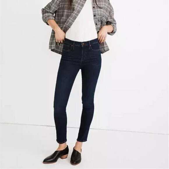 Madewell 9in Mid Rise Skinny Blue Denim Jeans Pants Style MA938 Size 26 - Picture 1 of 16